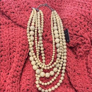 Elegant yellow/grey Beaded Necklace